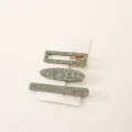 Green acetate geometric hair clip set, 3-piece acrylic bobby pins variant for daily styling. - 8#