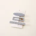 3-piece grey geometric hair clip set acrylic side hairpin sweet girl hair accessories - 9#
