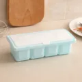 4-Gitter Gewürzbox aus Kunststoff mit weißem Klappdeckel und hellblauem Behälter Küche - Blau