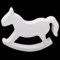 White wooden rocking horse ornament home decor photography prop rustic craft display - White Horse