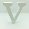 White wooden letter V ornament, rustic wooden alphabet for home decor wedding props - White Letter V