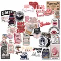 Cute bookish sticker pack details, waterproof aesthetic vinyl decals for journal and water bottle. - 50 Pieces/Pack