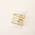 3-piece set of gold foil acrylic hair clips, stylish geometric side clips for daily fashion wear. - 15#
