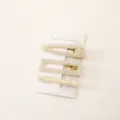 Acrylic acetate hair clip set of 3 geometric barrettes with silver foil design for women. - 16#