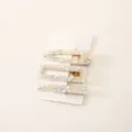 Acrylic acetate hair clip set for women, stylish geometric side clip and barrette 3pcs - 21#
