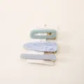 3-piece acrylic hair clip set with rectangle marble and slim geometric designs for daily wear - 24#