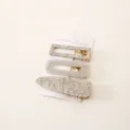 3-piece acrylic acetate hair clip set, elegant marble and glitter hair barrettes for women. - 25#