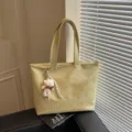 Casual κίτρινη-πράσινη τσάντα shopper μεγάλης χωρητικότητας, κομψή τσάντα ώμου γυναικεία. - Κίτρινο με Μρελόκ