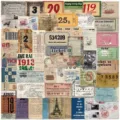 Vintage Scrapbook Aufkleber ästhetische Ticket Briefmarken Etiketten für DIY Basteln - 50 Stück/Packung