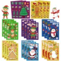 Christmas DIY face stickers set, waterproof cartoon decal for laptop, luggage and water bottle. - 8 Sheets Christmas 2