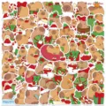 50 Stk. Weihnachten Wasserschwein PVC Aufkleber süße Tier Sticker für Laptop Tagebuch - 50 Stk. Weihnachts-Wasserschwein-Sticker