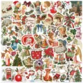 Vintage Christmas waterproof stickers pack for laptop luggage water bottle decoration - 56 Pcs Christmas 4 Stickers