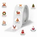 Christmas roll stickers waterproof decorative labels cute holiday festive craft seals - 500 Pieces Christmas Roll Stickers 5