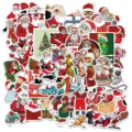 Waterproof Christmas sticker pack featuring funny cartoon Santa Claus designs for luggage and laptops - 50 Sheets Christmas 8