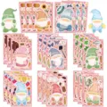 Cute gnome waterproof stickers set, colorful vinyl decal for laptop, water bottle. - 8 Sheets Cute Gnomes