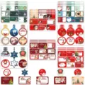 Christmas sticker set waterproof vinyl decals pack for luggage laptop water bottle holiday - 8 Sheets Christmas 3