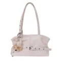 Casual large capacity shoulder bag for women, trendy commuter underarm handbag with cute bear. - White With Charm