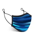 Wiederverwendbare waschbare Baumwoll-Staubmaske mit blauem Wellenmuster und Ohrenschlaufe. - M / 73004 (Bedruckt)