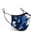 Wiederverwendbare Baumwoll-Staubmaske mit verstellbaren Ohrenschlaufen und Schmetterlingsprint. - M / 73005 (Bedruckt)