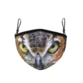 Wiederverwendbare Baumwoll-Staubmaske mit Eulen-Motiv und verstellbaren Ohrschlaufen. - M / 63001 (Siebdruck)
