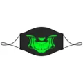 Schwarze Baumwoll-Mundschutzmaske mit leuchtend grünem Grusellächeln, wiederverwendbar, waschbar. - M / 51003 (Fluoreszierend)