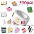 500pcs bookish sticker roll, aesthetic literary reading stickers for laptop, journal, luggage. - 500 Pieces/Pack