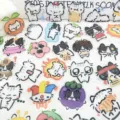 Adorables autocollants de chats drôles de dessin animé étanches PET pour ordinateur portable - Paquet de 54 pcs