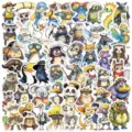 Cute cartoon wild animal stickers waterproof DIY decals for luggage and phone case. - 50 Sheets