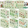 Detail view of Chinese Dragon Boat Festival themed DIY decorative stickers with cute cartoon zongzi designs. - 8 Sheets Set