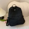 Sac a dos de loisirs noir en toile grande capacite, sac de voyage minimaliste quotidien. - Noir