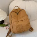 Sac à dos en toile décontracté grande capacité marron sac de voyage pour femme homme - Marron