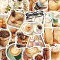 Vintage Kaffee wasserdichte Aufkleber Set fuer Tagebuch Scrapbooking DIY Wanddekoration - Standard
