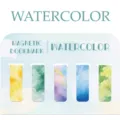 Bunte Aquarell Magnetlesezeichen Detailansicht, 5er-Pack farbige Buchklammern zum Lesen. - 5 Blätter/Packung
