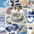 Aesthetic blue sticker pack set for journaling phone cases waterproof cute decors - Blue Vacation