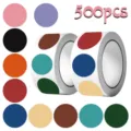 500pcs round dot sticker rolls for DIY journaling, envelope sealing, and notebook decoration. - 500 Sheets/Roll / Colorful