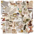 Vintage ästhetisches Sticker-Set, Retro Scrapbooking DIY Deko-Aufkleber für Handyhüllen. - Vintage-Briefe & Notizen-Kollektion