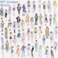 PET transparent fashion girl stickers, waterproof DIY scrapbooking decals, 50pcs pack. - 50Pcs High Street Girl Outfits