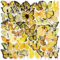 50 Stk. Gelbe Schmetterling Aufkleber, Ästhetische Vinyl Sticker für Laptop, Handy, Flasche. - 50 Stück/Packung / Gelb