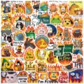 Waterproof sticker pack, funny meme design, vinyl decal for laptop, luggage, water bottle, DIY. - 52 Pieces/Pack