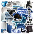 Waterproof cartoon sticker pack featuring diverse blue and aesthetic designs for phone and journal. - Blue Time