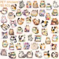 50pcs cute cartoon cat PET stickers, waterproof DIY decorative decals for phone and laptop - 50Pcs Ever-changing Cats