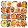 Cute food cartoon stickers waterproof DIY journaling phone case decorative sticker set 30pcs - Chinese Restaurant Series