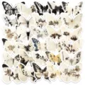 Waterproof vintage Chinese ink butterfly stickers, aesthetic DIY journaling and phone case decor. - Ink Butterfly Series