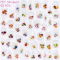 50 Pcs PET Transparent Floral Bottles Stickers Waterproof DIY Scrapbook Decals Pack - 50 Sheets Bottled Dried Flowers