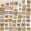 Retro butterfly PET stickers 52 pcs, aesthetic decorative scrapbooking craft supplies. - 52Pcs Vintage Butterflies