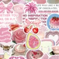 Pink aesthetic cute cartoon stickers pack for DIY phone case and journal decoration waterproof. - Peach Girl
