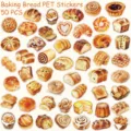 50pcs baking bread PET waterproof stickers cute food journaling diy phone decoration - 50Pcs Baking Bread