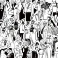 Black and white fashion character stickers waterproof DIY decorative vinyl decals pack. - Minimalist Line Figures