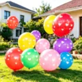 Colorful heart printed balloons for outdoor party decoration, large latex balloons lawn decor - Heart Print / 3 Pieces/Pack / Random Color