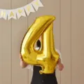 Gold number 4 foil balloon for children birthday party decoration and photography props. - 32-Inch Gold Number 4 Balloon